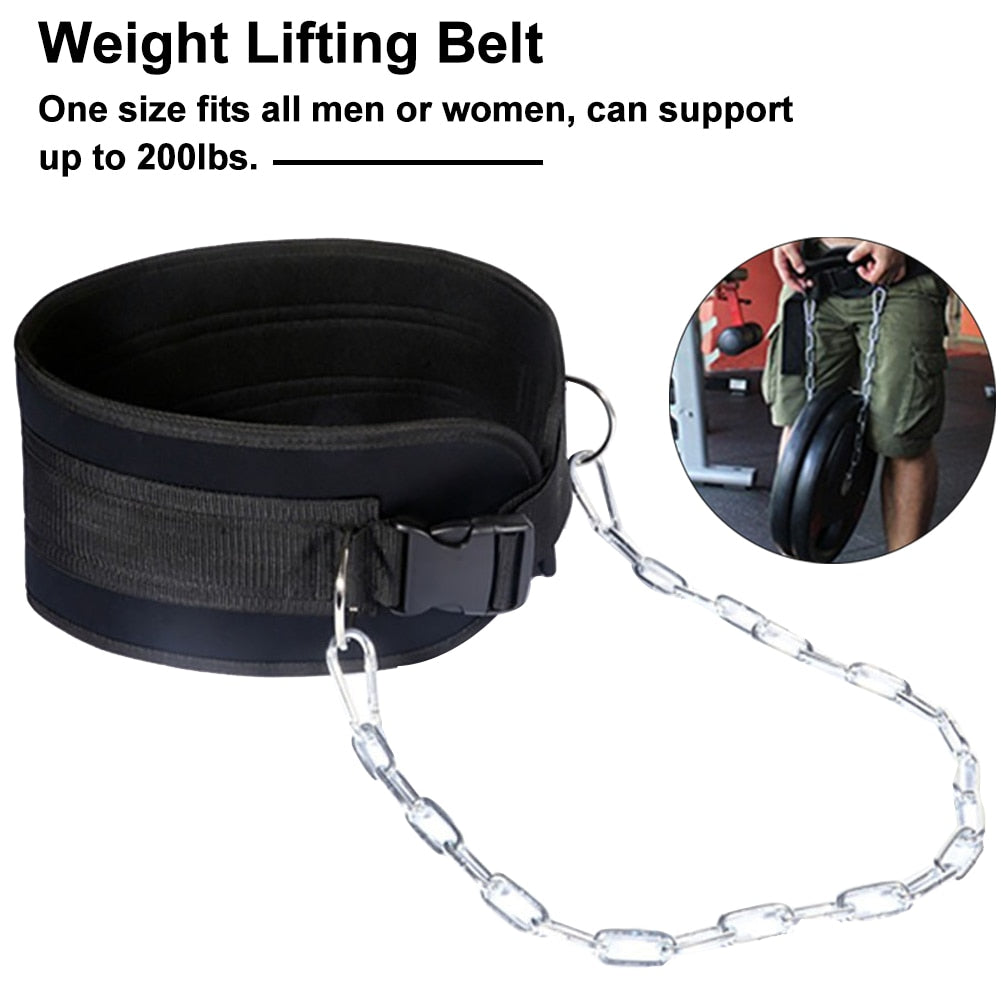 Belt Fitnes Training Pull Up With Chain Black Dipping Strap